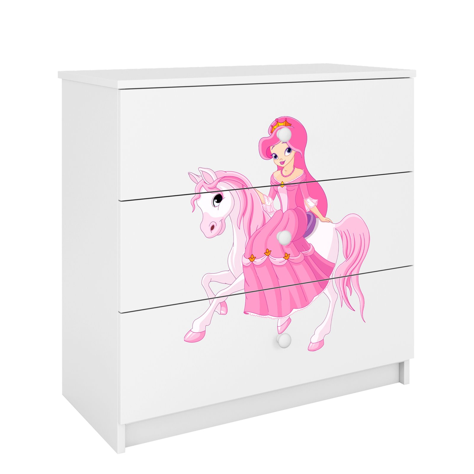 Komoda Babydreams - Księżniczka na koniku Biały