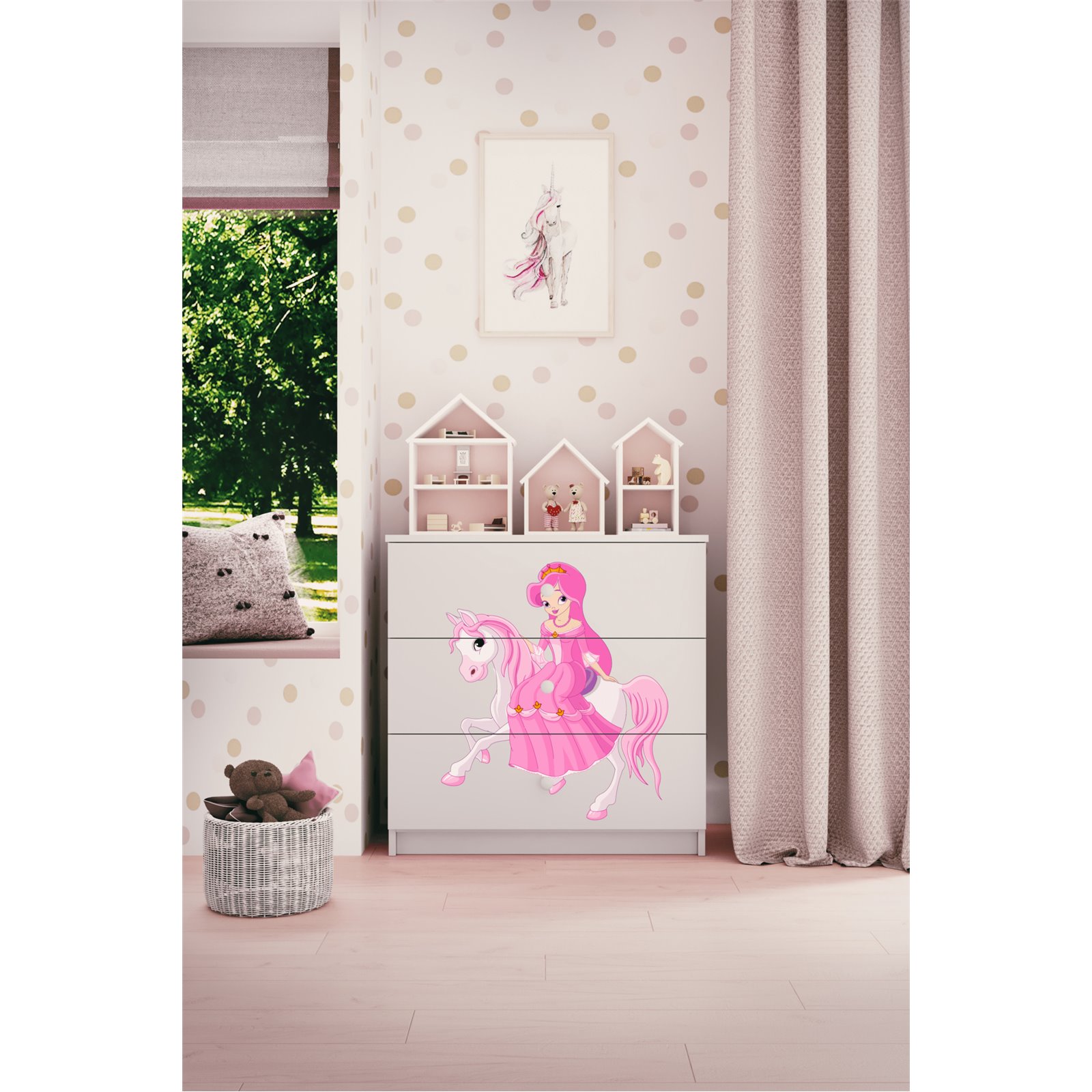 Komoda Babydreams - Księżniczka na koniku Biały
