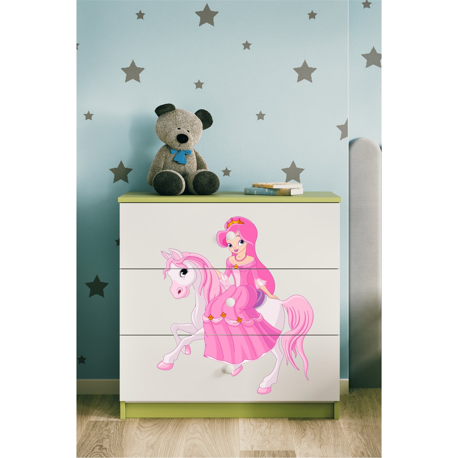 Komoda Babydreams - Księżniczka na koniku Zielony