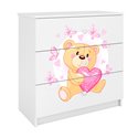 Komoda Babydreams - Miś z motylkami Biały