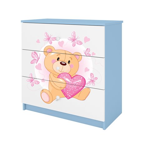 Komoda Babydreams - Miś z motylkami Niebieski