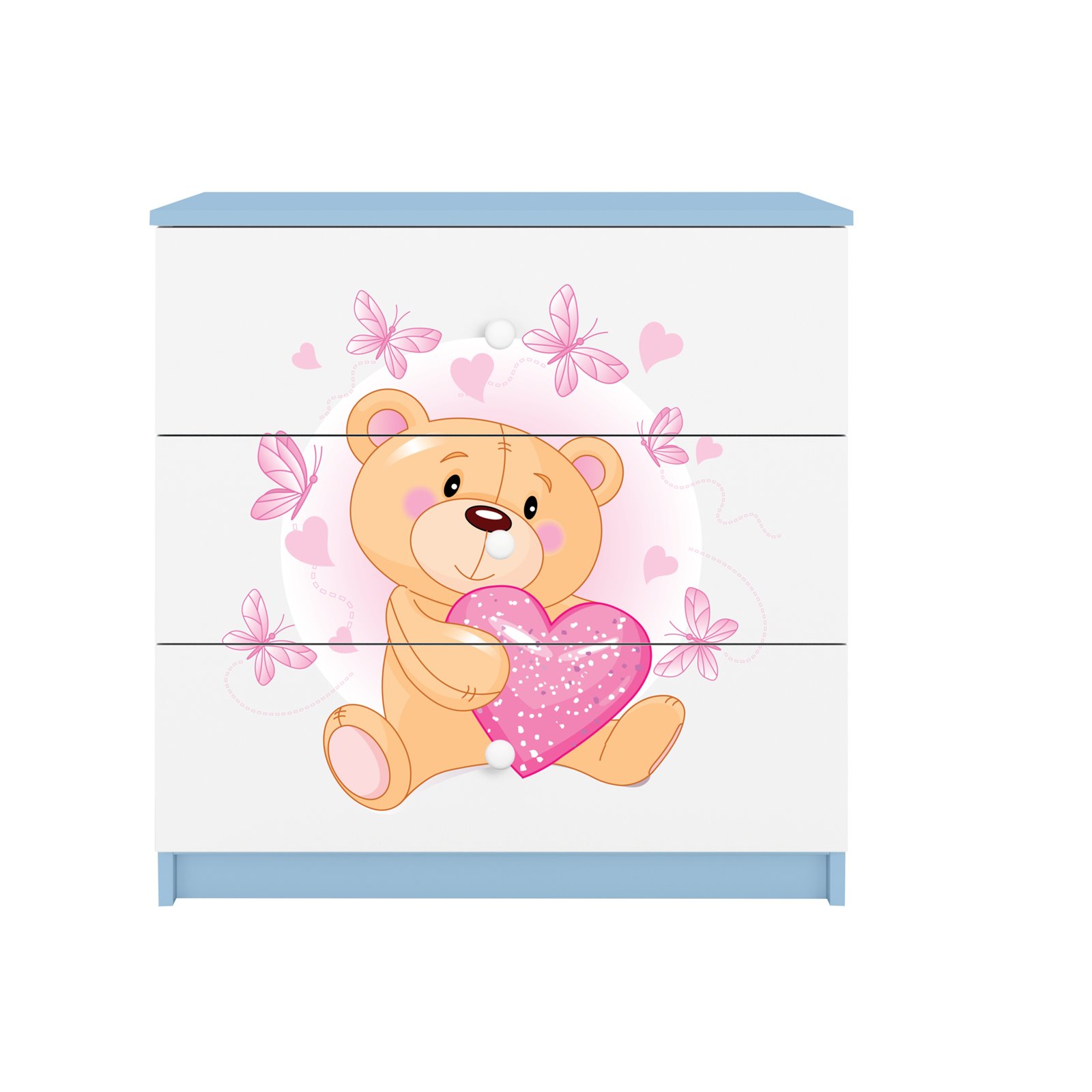 Komoda Babydreams - Miś z motylkami Niebieski