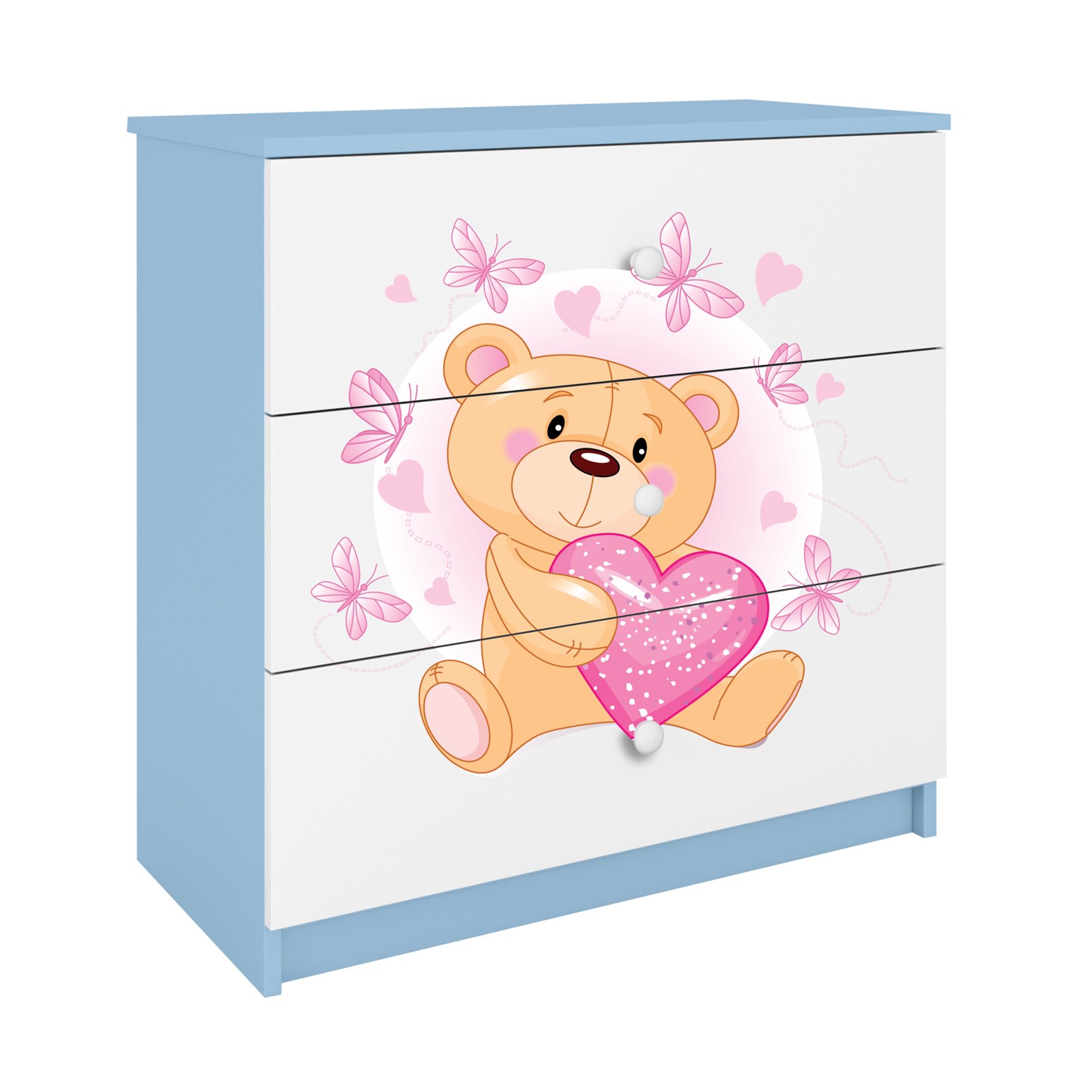 Komoda Babydreams - Miś z motylkami Niebieski
