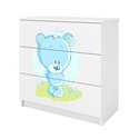 Komoda Babydreams - Niebieski miś Biały