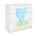 Komoda Babydreams - Niebieski miś Biały