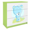 Komoda Babydreams - Niebieski miś Zielony