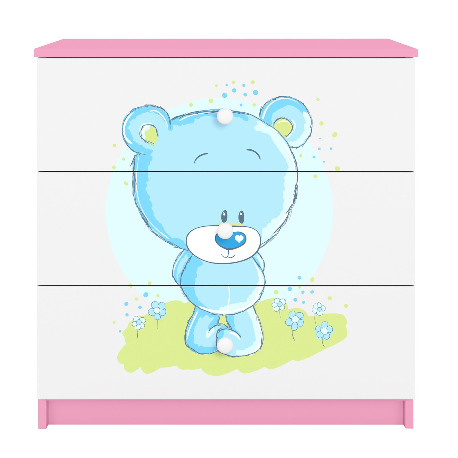 Komoda Babydreams - Niebieski miś Różowy