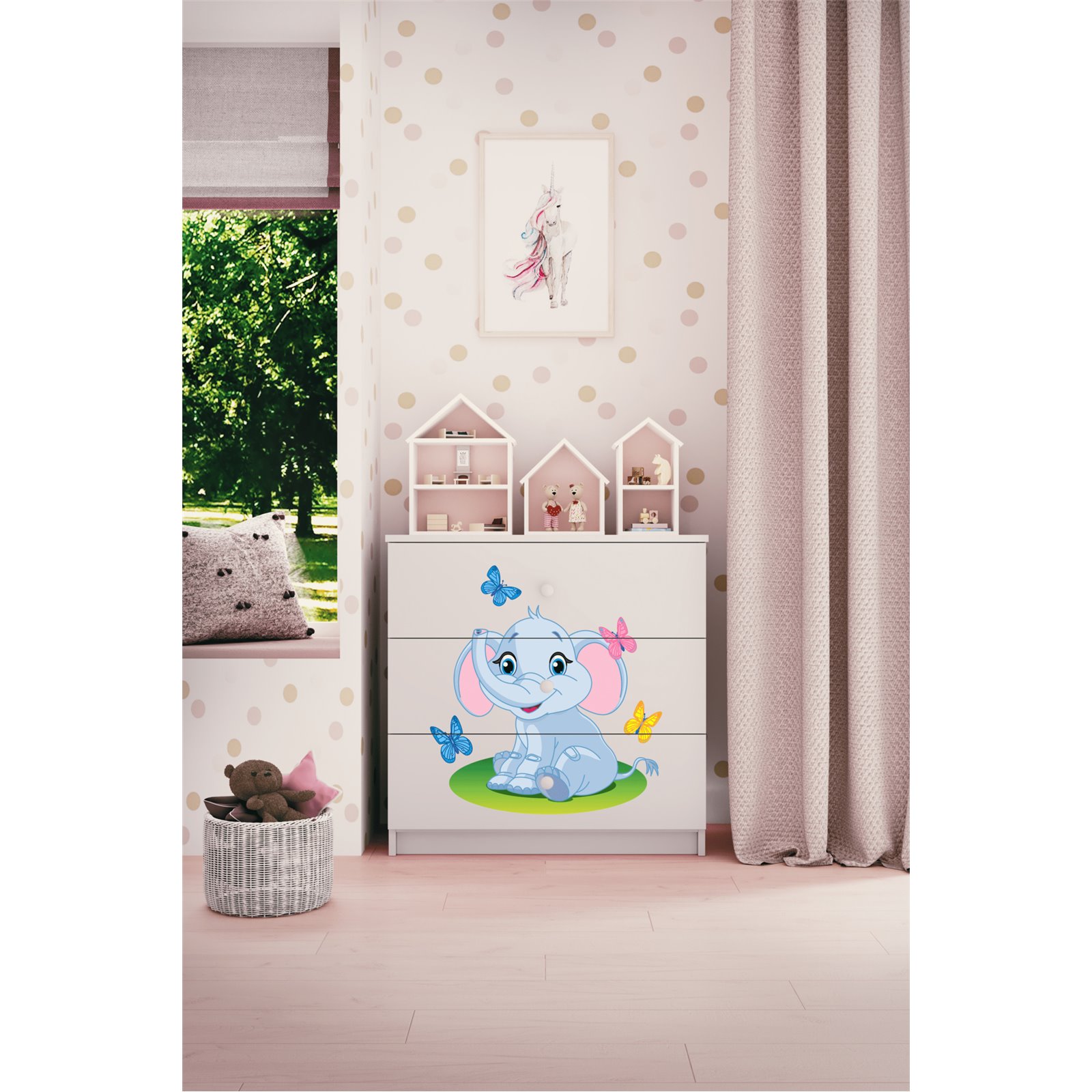 Komoda Babydreams - Słonik Biały