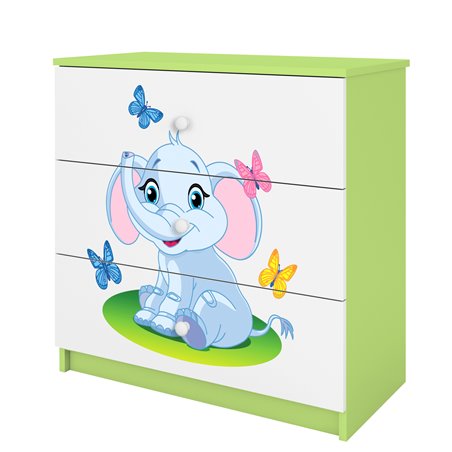 Komoda Babydreams - Słonik Zielony