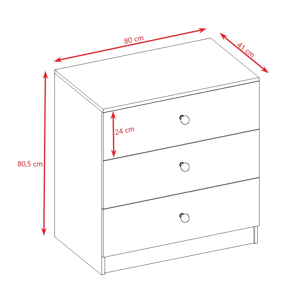 Komoda Babydreams Słonik - kolor różowy