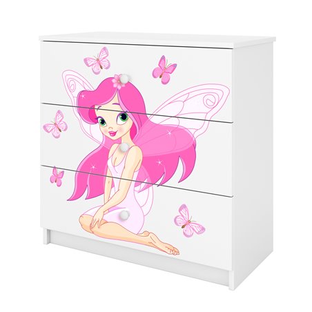 Komoda Babydreams - Wróżka z motylkami Biały