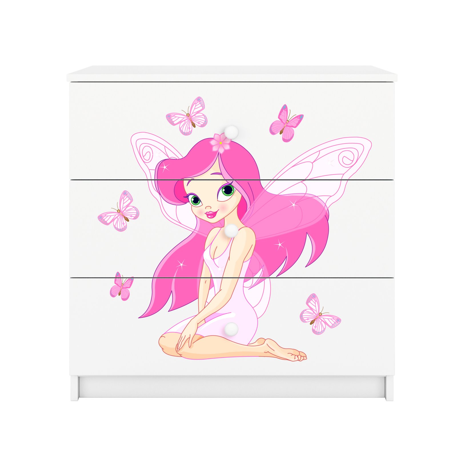 Komoda Babydreams - Wróżka z motylkami Biały