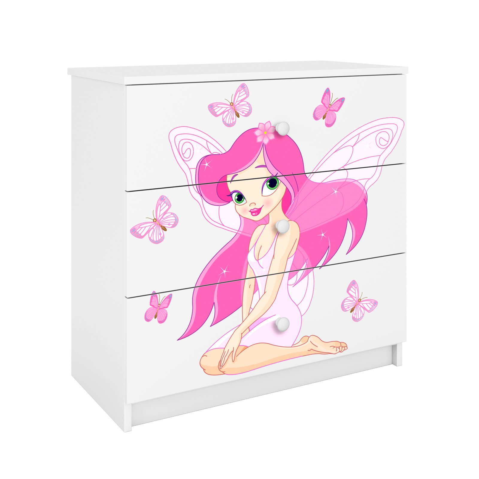 Komoda Babydreams - Wróżka z motylkami Biały