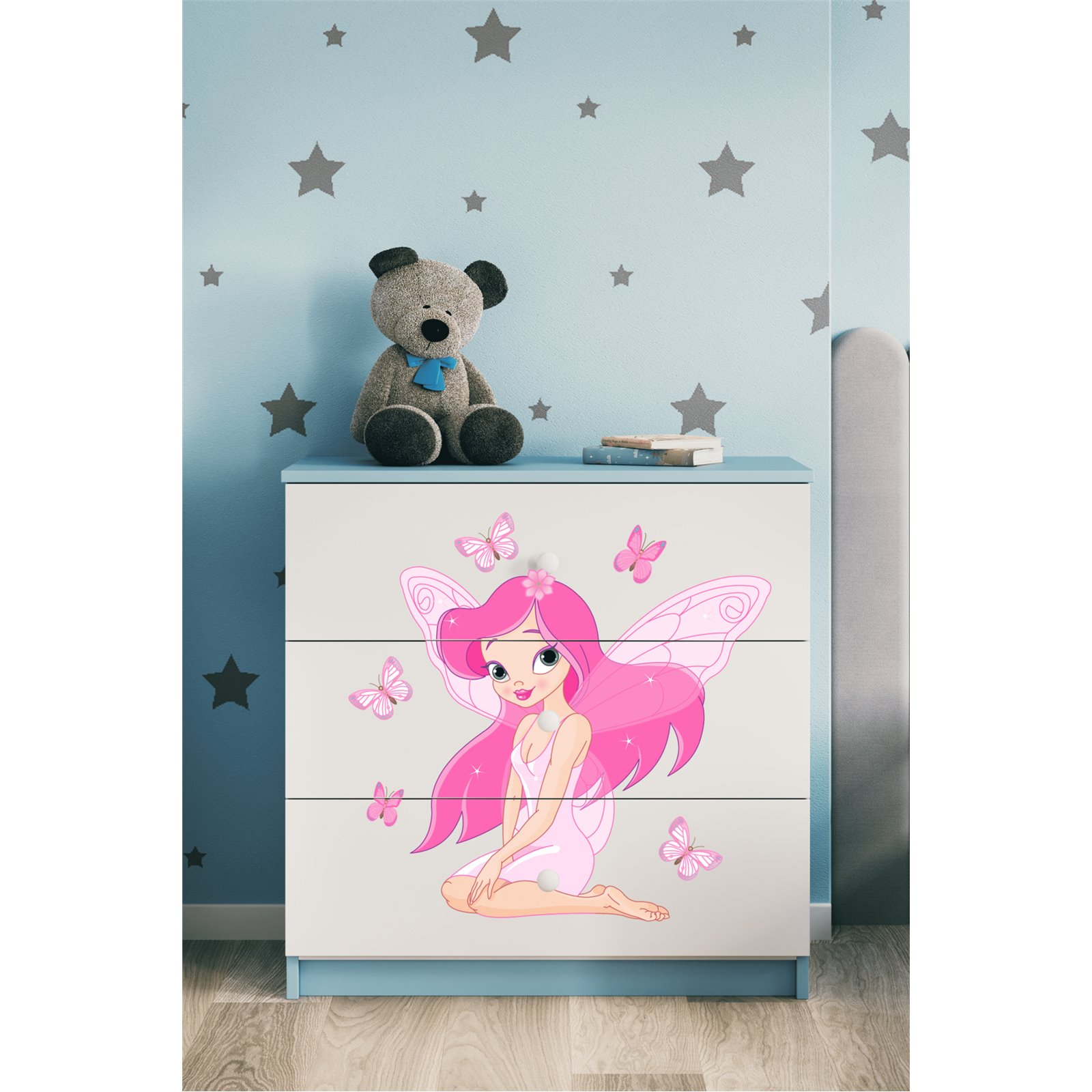 Komoda Babydreams - Wróżka z motylkami Niebieski