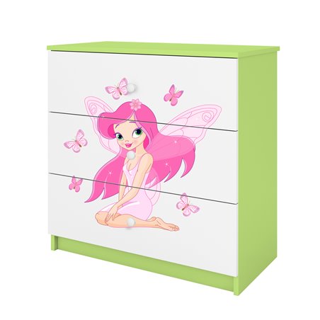 Komoda Babydreams - Wróżka z motylkami Zielony