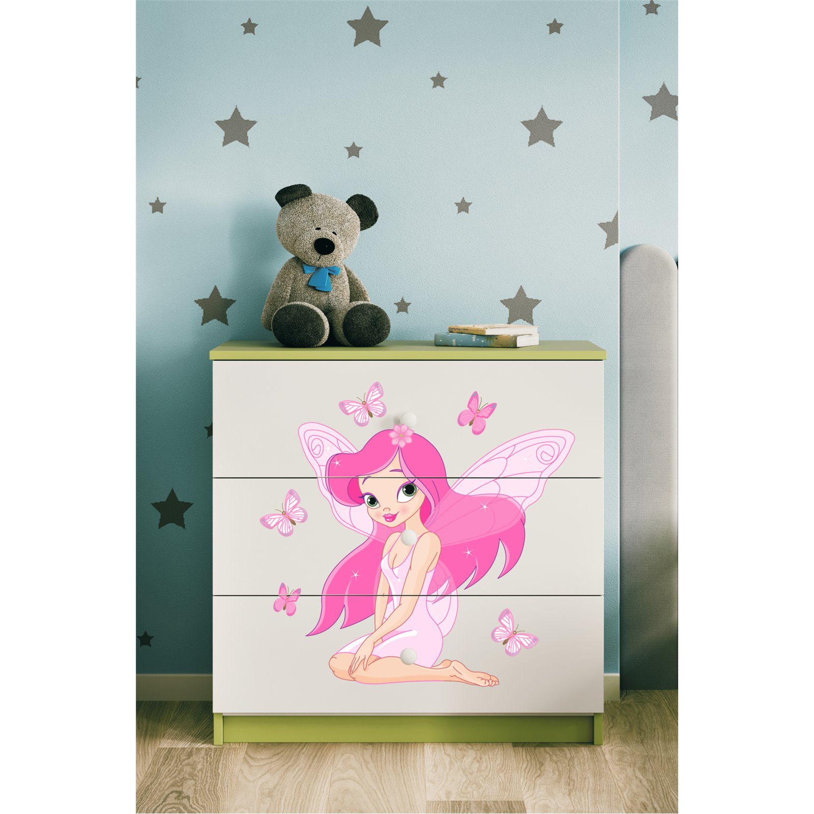Komoda Babydreams - Wróżka z motylkami Zielony