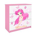 Komoda Babydreams - Wróżka z motylkami Różowy