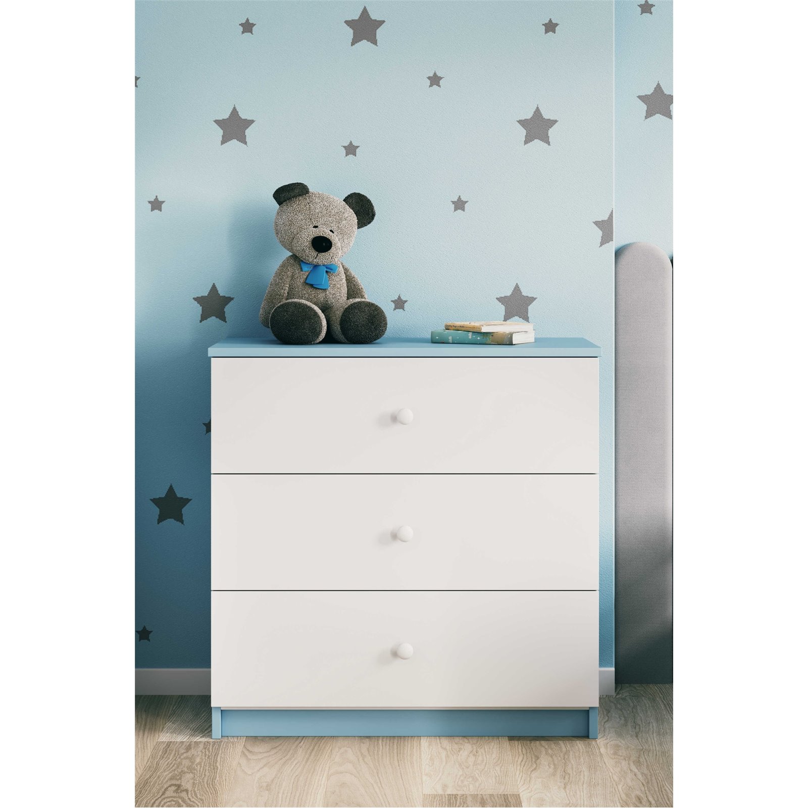 Komoda Babydreams - Bez wzoru Niebieski