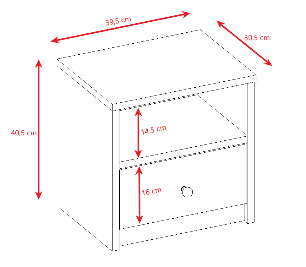 Szafka nocna Babydreams - kolor niebieski
