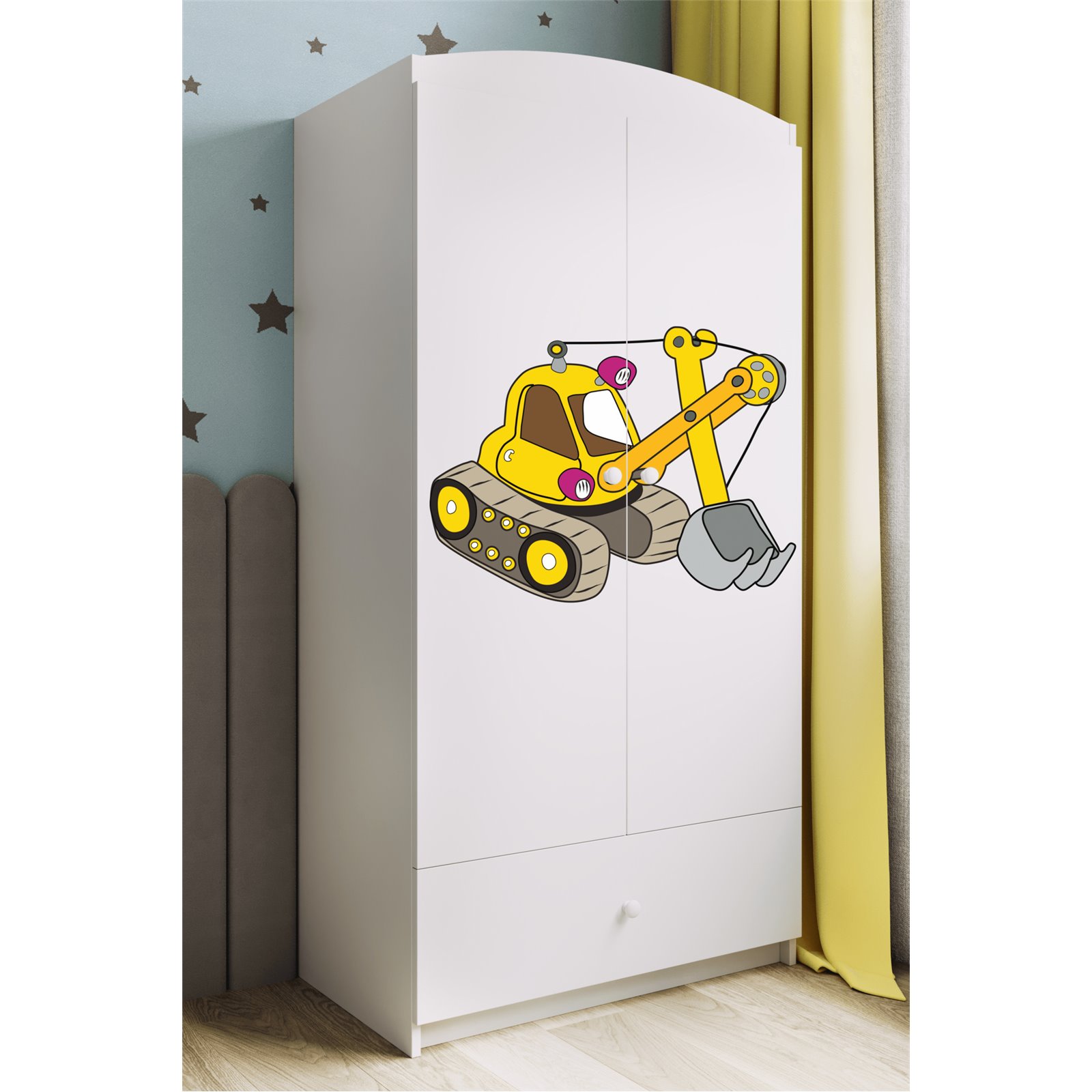 Szafa Babydreams - Koparka Biały