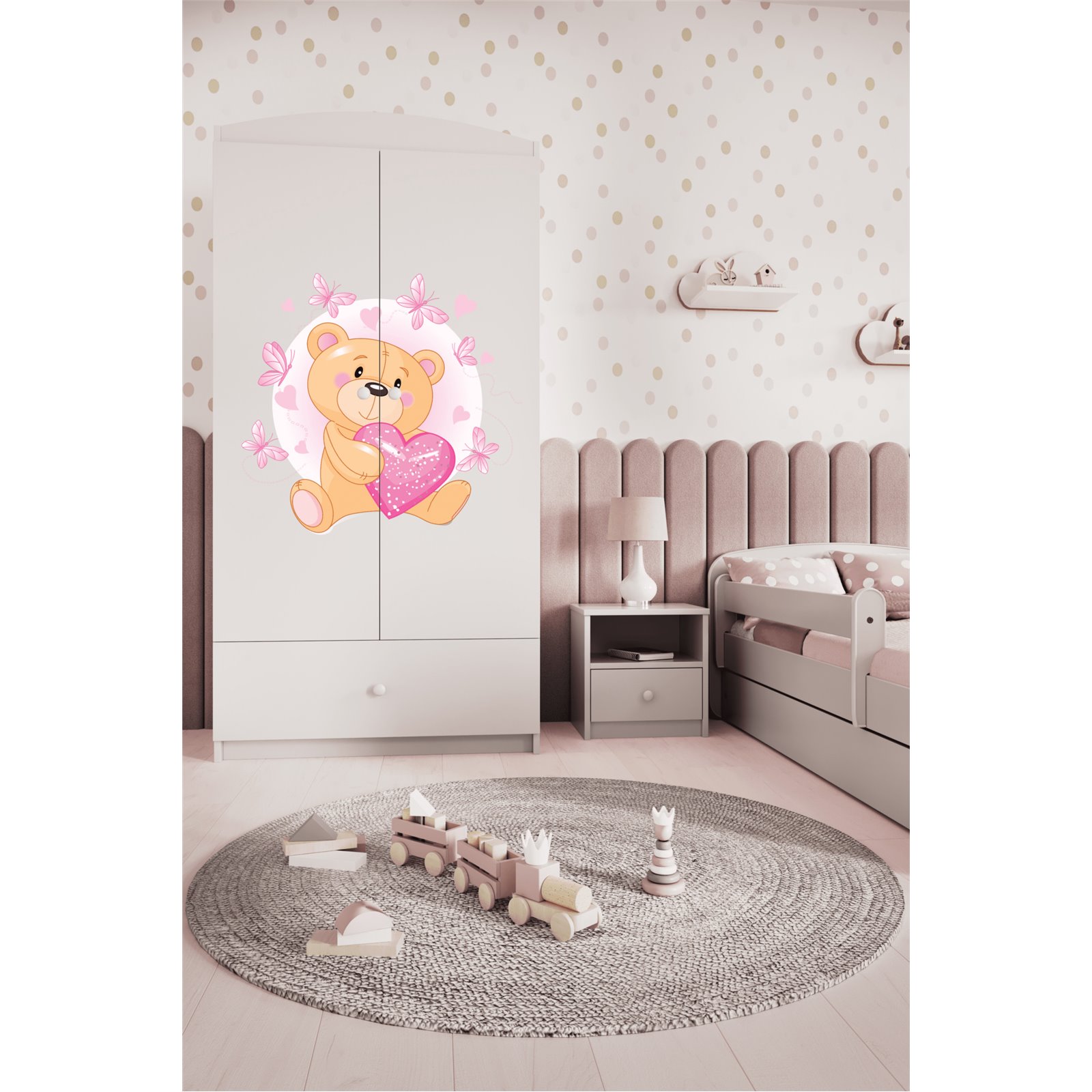 Szafa Babydreams - Miś z motylkami Biały
