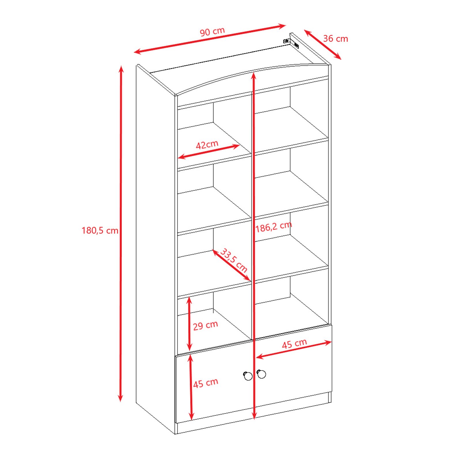 Regał podwójny Babydreams Biały