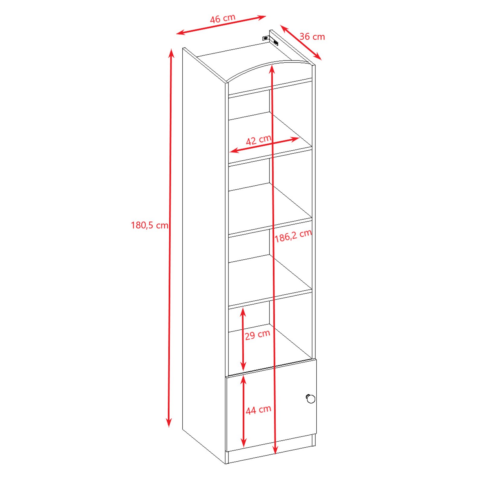 Regał pojedynczy Babydreams Różowy
