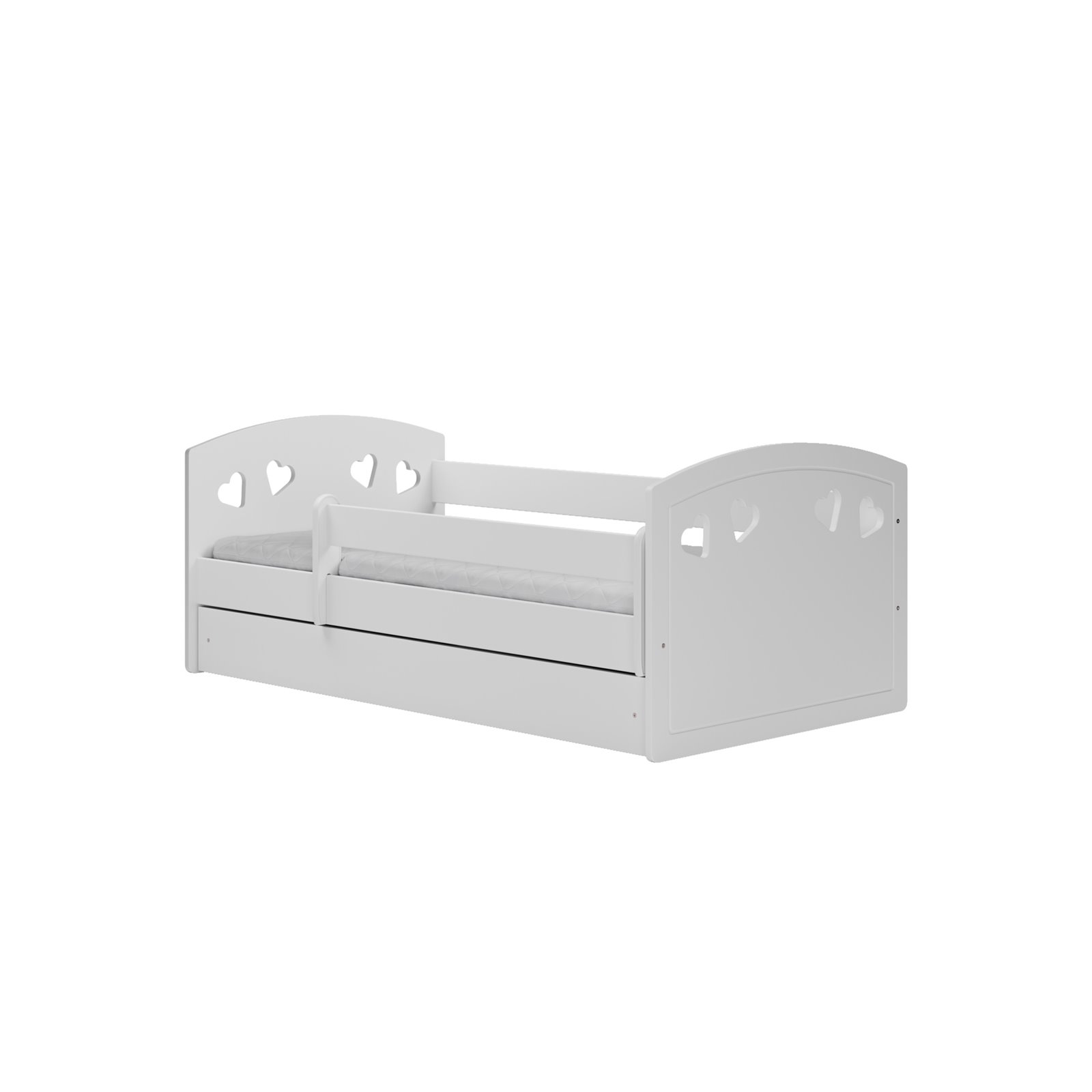 Łóżko dziecięce Julia Bez szuflady 140/80, Biały, Materac piankowy 140/70/8 - materac średniej twardości (+80zł)