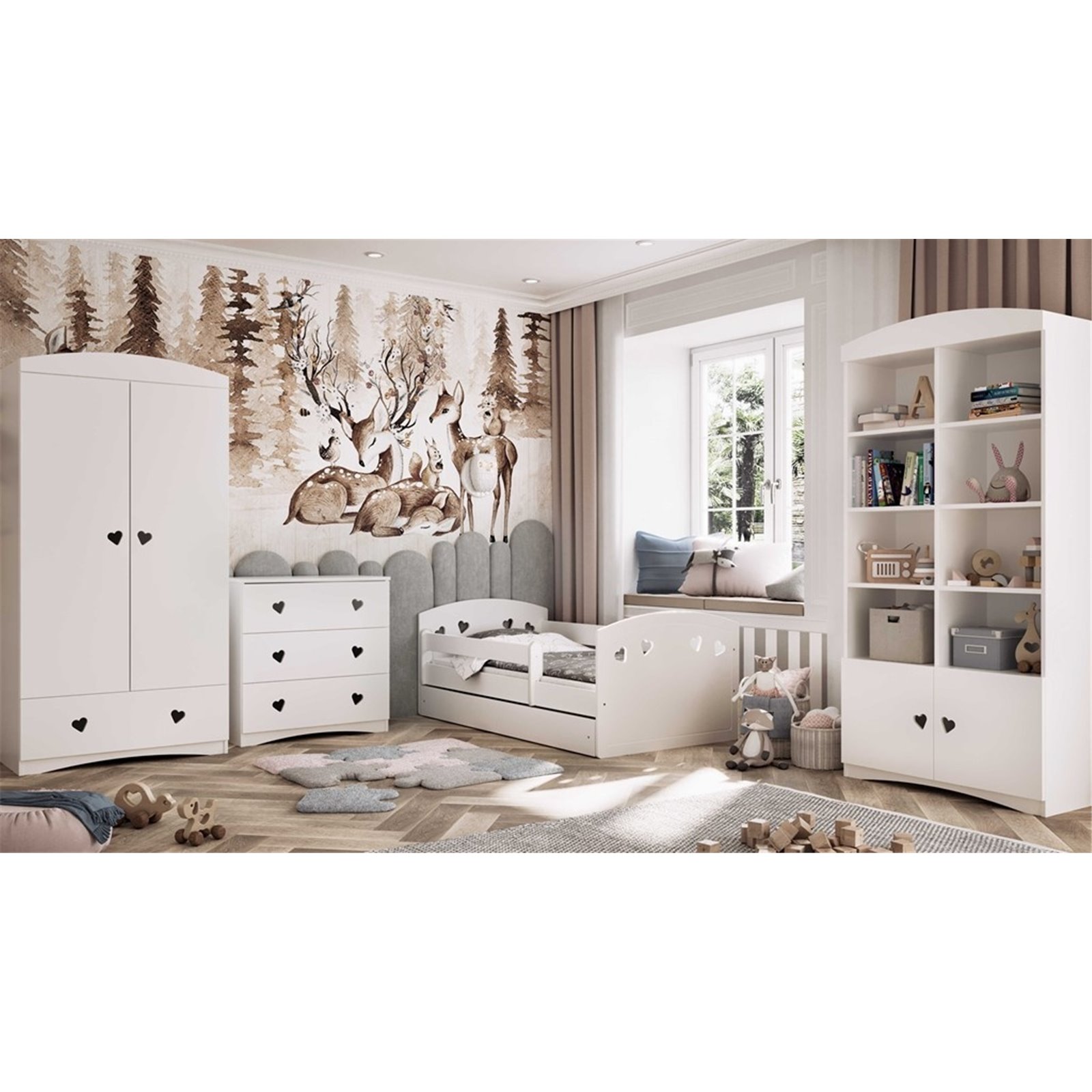 Łóżko dziecięce Julia Z szufladą 140/80, Biały, Materac pianka lateks kokos 140/80/10 - materac średniej twardości (+429zł)