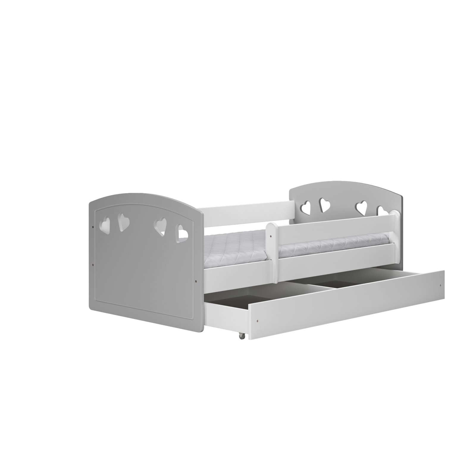 Łóżko dziecięce Julia mix Bez szuflady 180/80, Szary, Materac pianka lateks 180/80/10 - materac średniej twardości (+499zł)