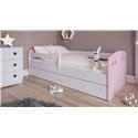 Łóżko dziecięce Julia mix Bez szuflady 180/80, Pudrowy róż, Materac pianka lateks 180/80/10 - materac średniej twardości (+499zł