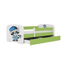 Łóżko dziecięce Babydreams - Szop Z szufladą 160/80, Zielony, Materac piankowy 160/80/8 - materac średniej twardości (+100zł)