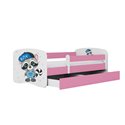 Łóżko dziecięce Babydreams - Szop Bez szuflady 180/80, Różowy, Materac pianka lateks kokos 180/80/10 - materac średniej twardośc