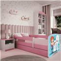 Łóżko dziecięce Babydreams - Kraina lodu Z szufladą 140/70, Różowy, Materac pianka lateks 140/70/9 - materac średniej twardości 