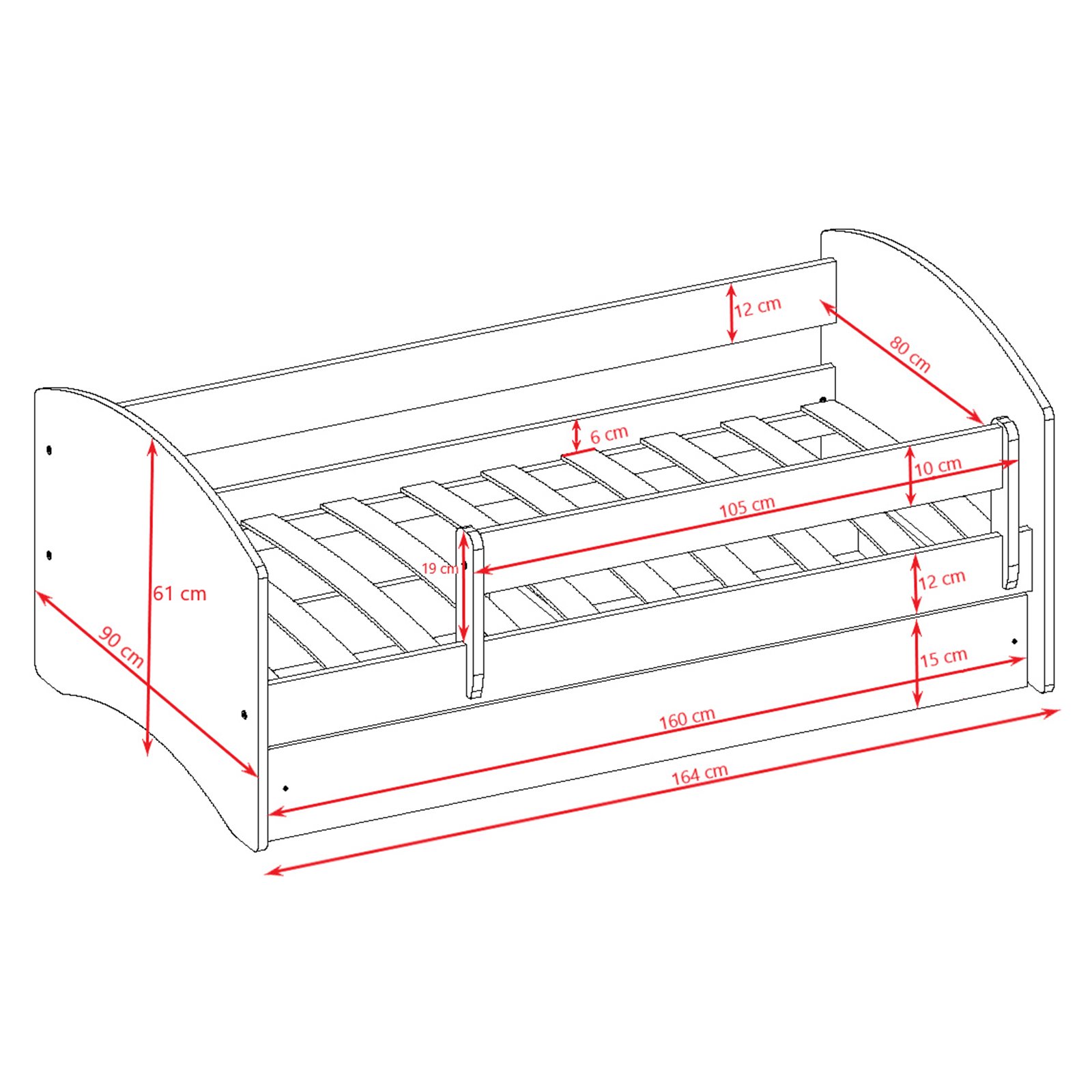 Łóżko dziecięce Babydreams - Kraina lodu Bez szuflady 160/80, Niebieski, bez materaca