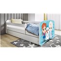Łóżko dziecięce Babydreams - Kraina lodu Z szufladą 180/80, Biały, Materac pianka lateks 180/80/10 - materac średniej twardości 
