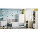Łóżko dziecięce Babydreams - Bez wzoru Bez szuflady 180/80, Niebieski, Materac pianka lateks 180/80/10 - materac średniej twardo