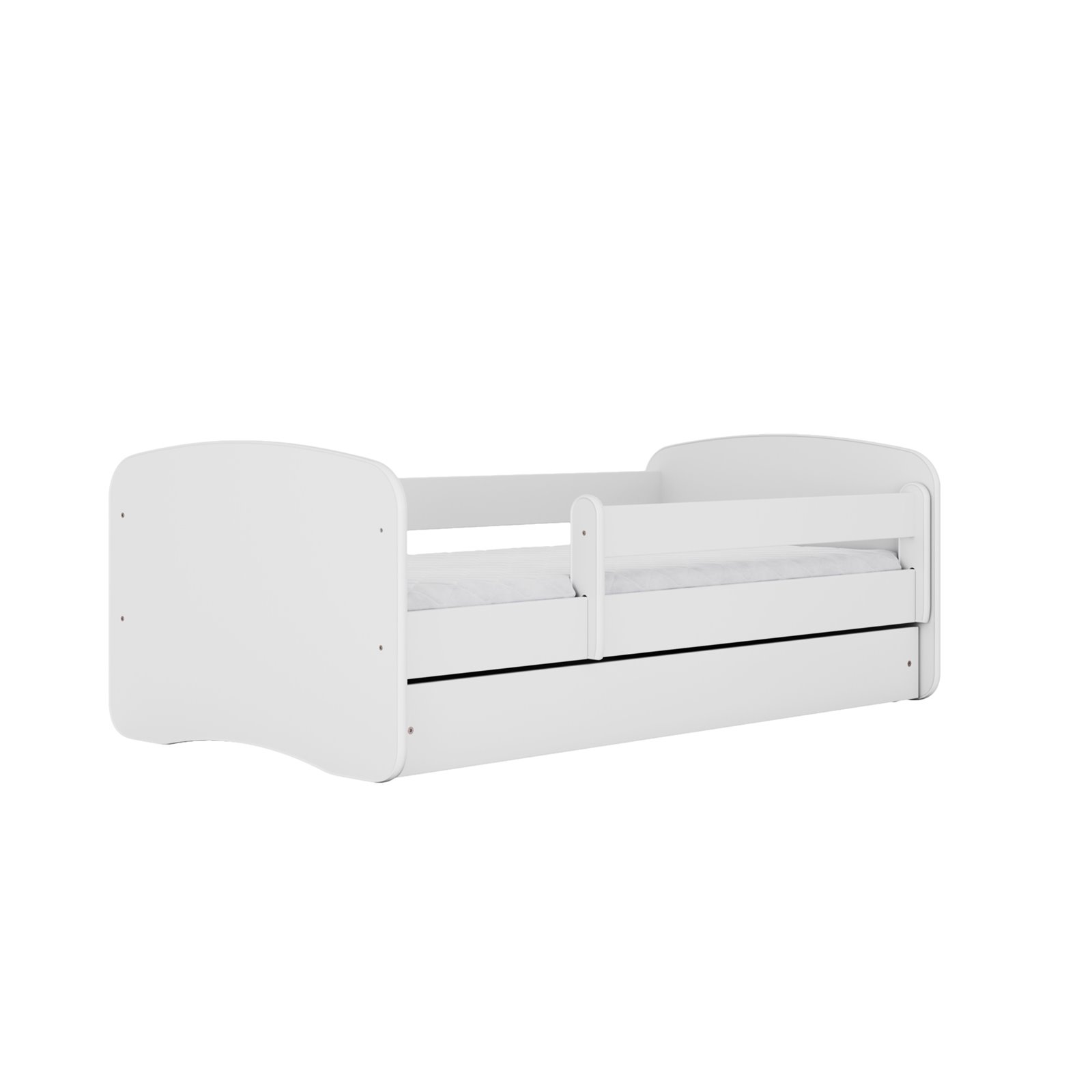 Łóżko dziecięce Babydreams - Bez wzoru Z szufladą 140/70, Biały, Materac pianka lateks kokos 140/70/10 - materac średniej twardo