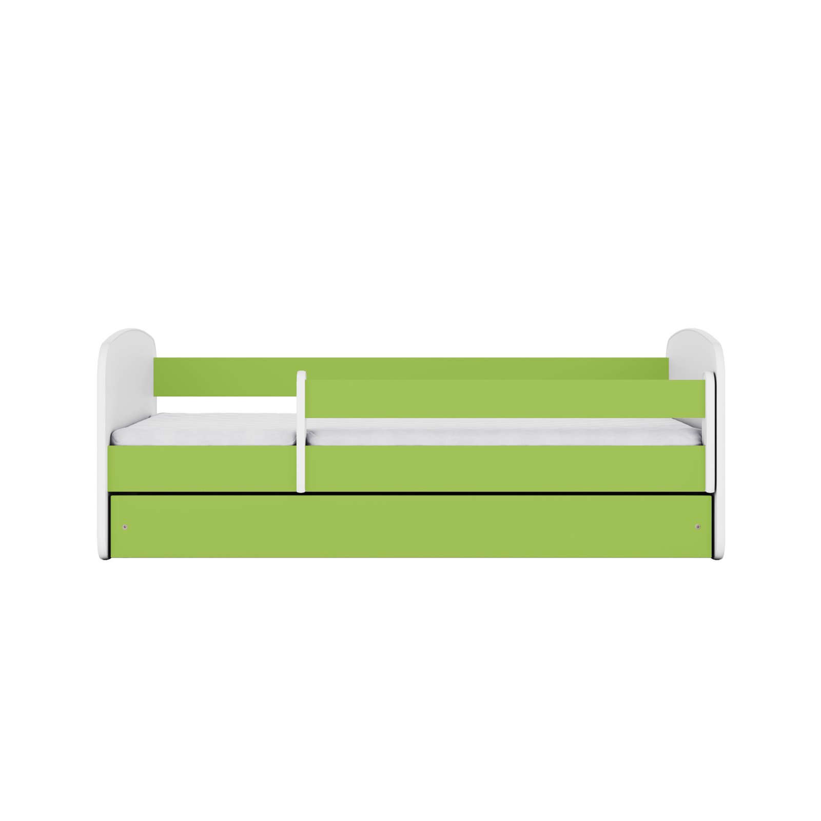 Łóżko dziecięce Babydreams - Bez wzoru Bez szuflady 160/80, Zielony, Materac pianka lateks kokos 160/80/10 - materac średniej tw