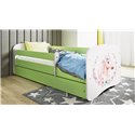 Łóżko dziecięce Babydreams - Konik Z szufladą 140/70, Zielony, bez materaca