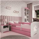Łóżko dziecięce Babydreams - Konik Bez szuflady 160/80, Różowy, Materac pianka lateks 160/80/9 - materac średniej twardości (+44