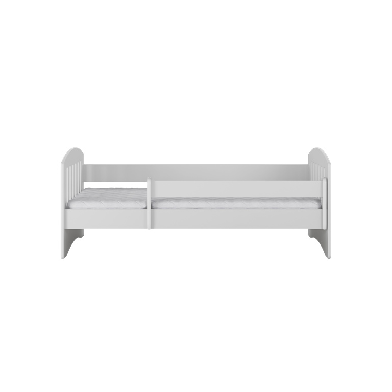 Łóżko dziecięce Classic 1 - 140/80, kolor pudrowy róż / szary, materac piankowo-lateksowo-kokosowy