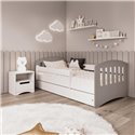 Łóżko dziecięce Classic 1 mix Z szufladą 180/80, Szary, Materac pianka lateks kokos 180/80/10 - materac średniej twardości (+529