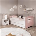 Łóżko dziecięce Classic 1 mix Z szufladą 180/80, Pudrowy róż, Materac pianka lateks kokos 180/80/10 - materac średniej twardości