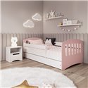 Łóżko dziecięce Classic 1 mix Bez szuflady 180/80, Pudrowy róż, Materac pianka lateks kokos 180/80/10 - materac średniej twardoś