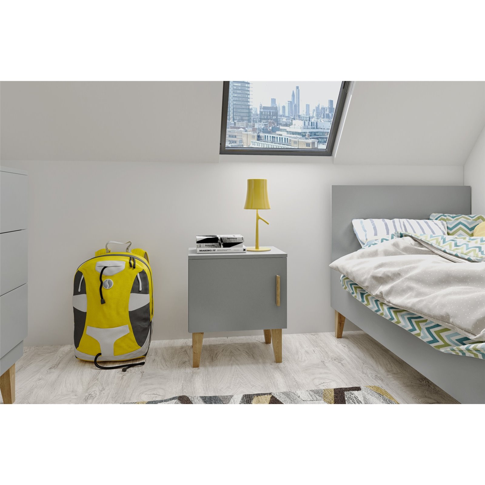 Szafka nocna Kubi szara