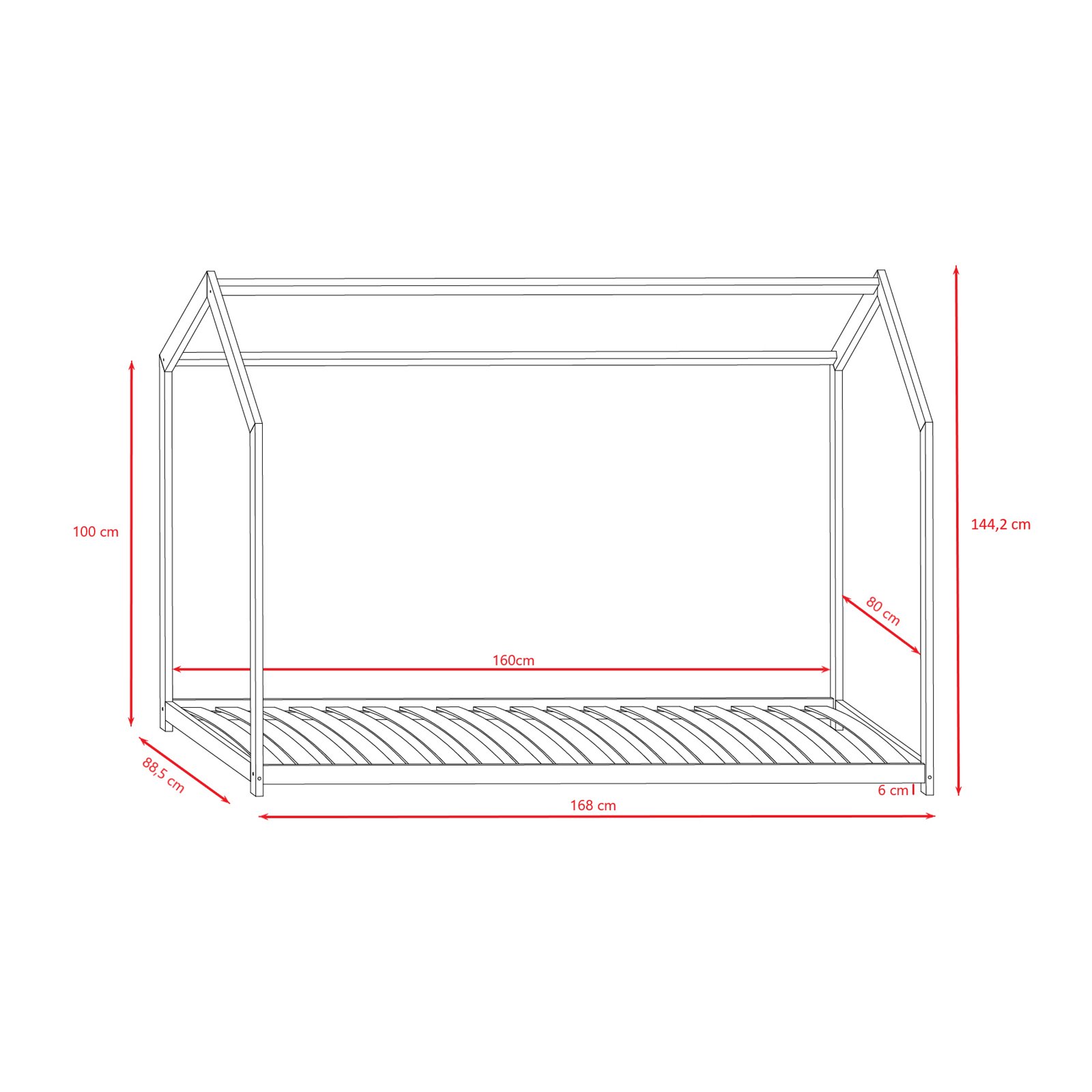 Łóżko domek dla dziecka Bella 160x80