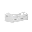 Łóżko dziecięce Kacper Z szufladą 180/80, Biały, Materac pianka lateks kokos 180/80/10 - materac średniej twardości (+529zł)