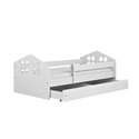Łóżko dziecięce Kacper Z szufladą 180/80, Biały, Materac pianka lateks kokos 180/80/10 - materac średniej twardości (+529zł)