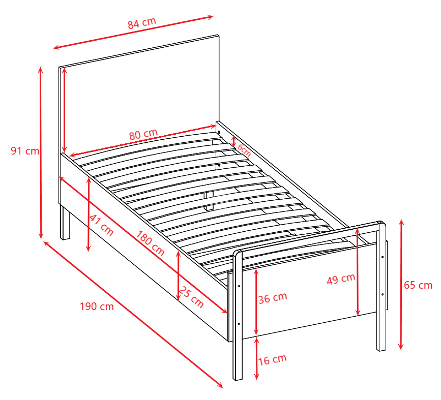 Łóżko dziecięce Victor - materac piankowo-kokosowy